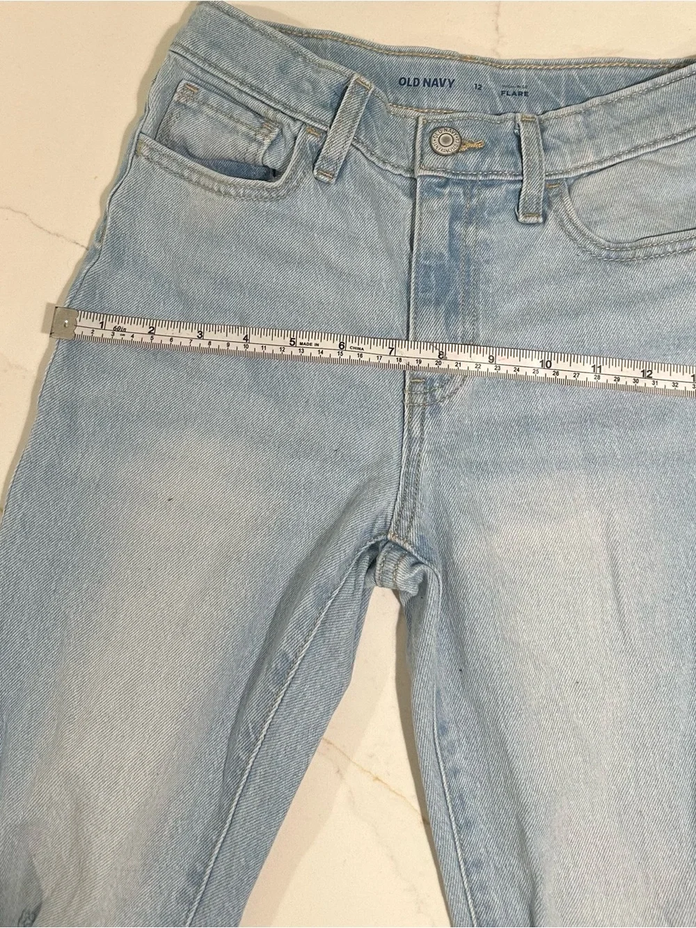 Old Navy Light Blue Distressed Flare Jeans